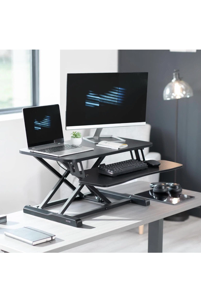 VIVO Black Height Adjustable Standing Desk Converter 28” - photo 3