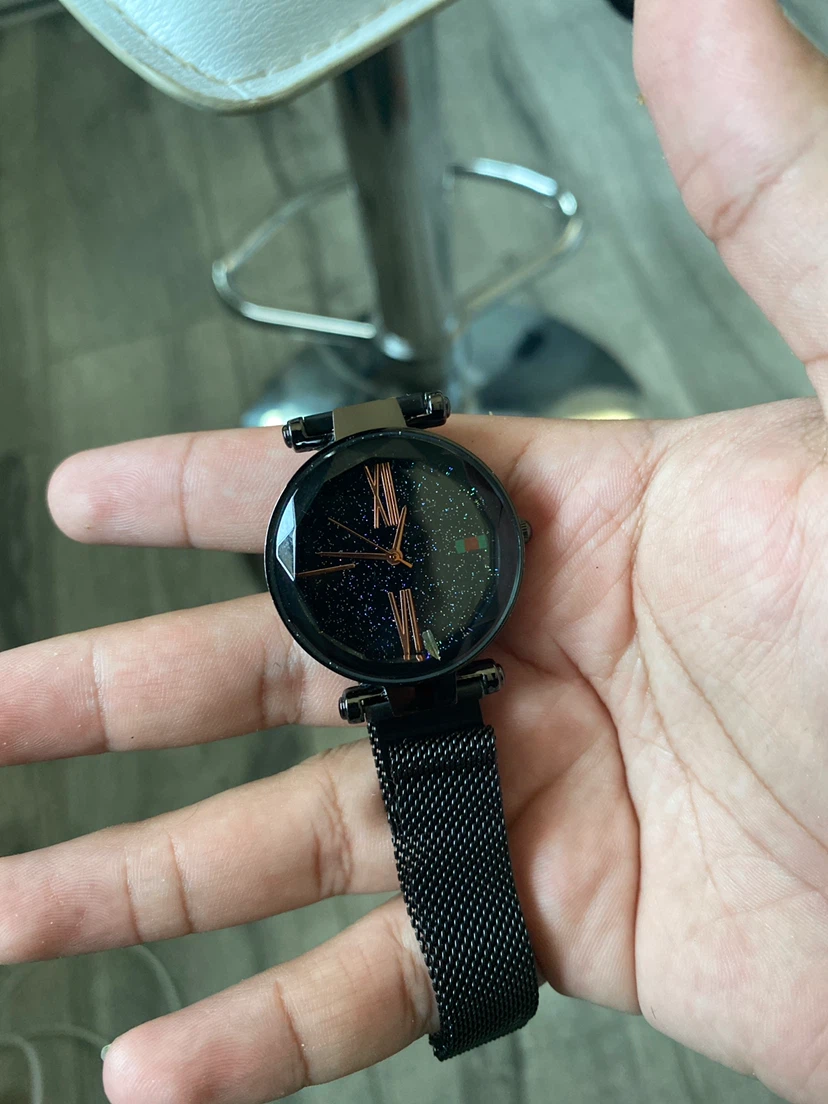 Black Mesh Strap Starry Sky Watch