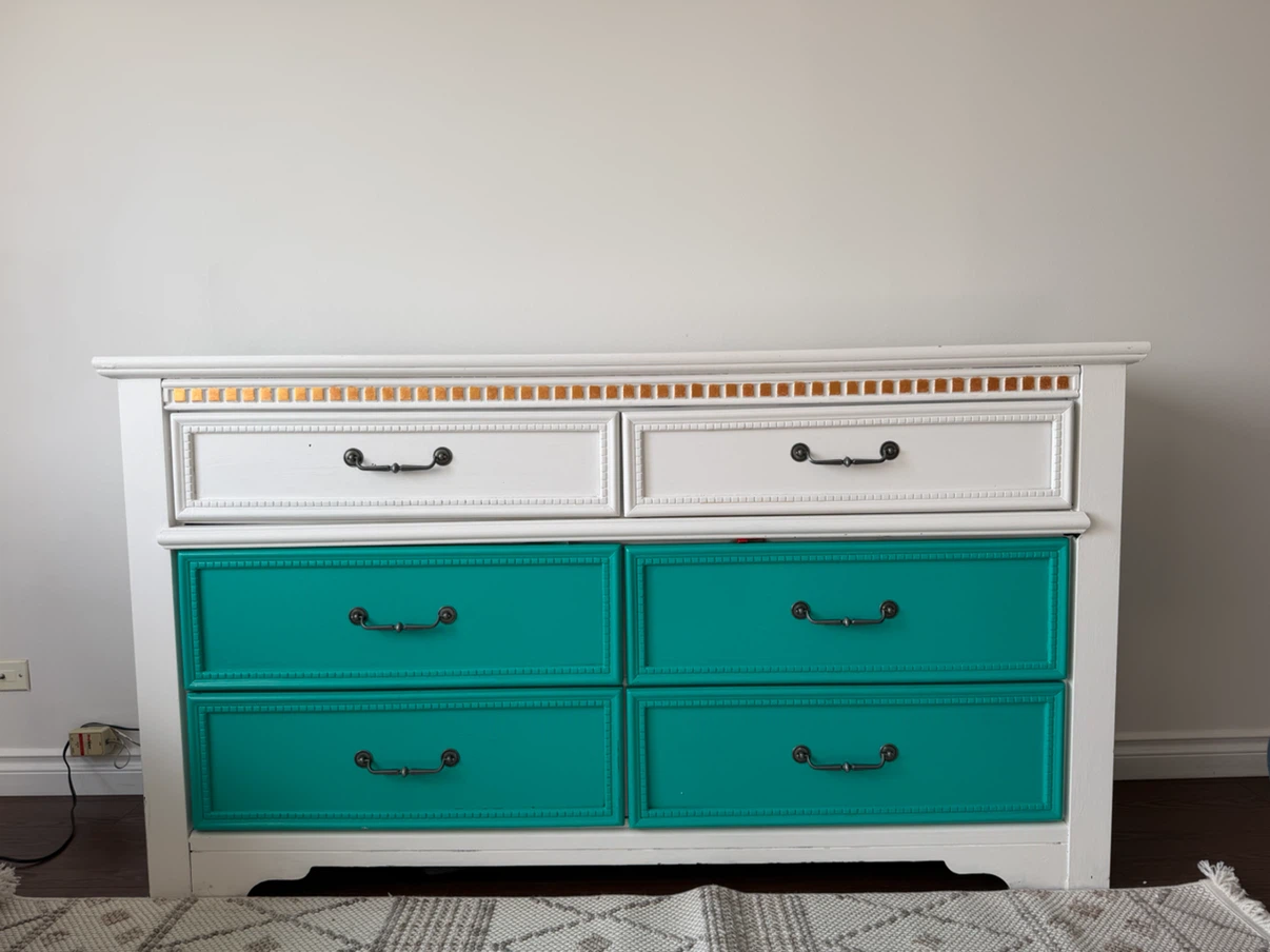 White and Teal Dresser - photo 5