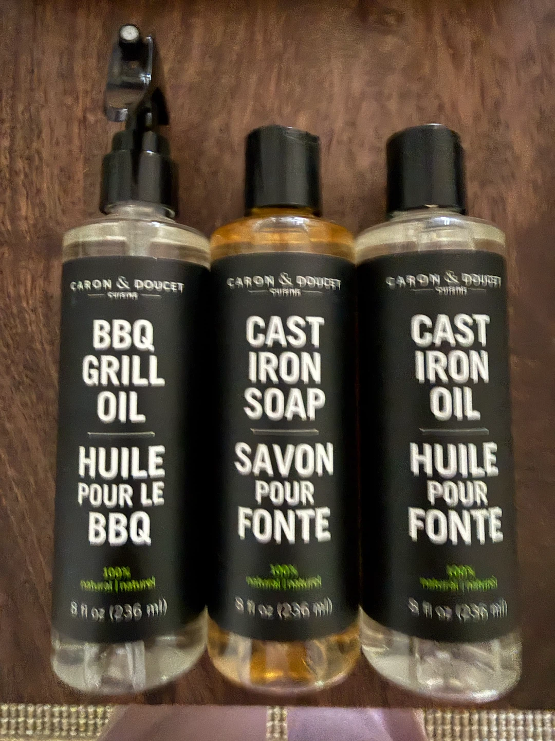 Caron & Doucet BBQ Grill Oil and Cast Iron Soap/Oil Set