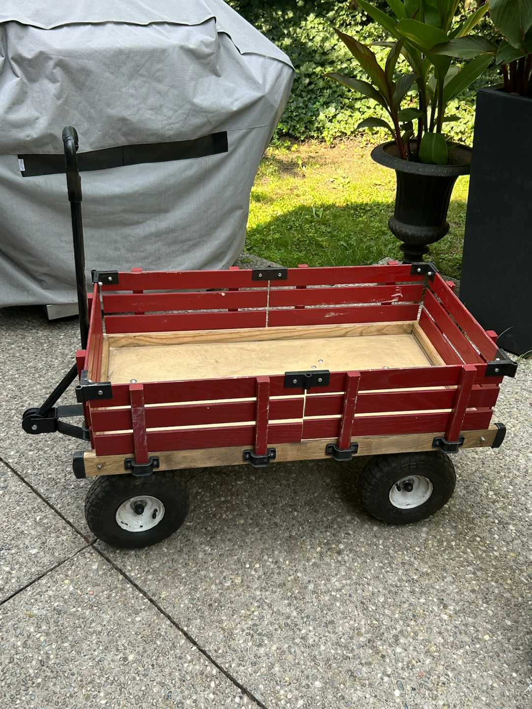 Red Classic wooden Wagon/ made in Canada