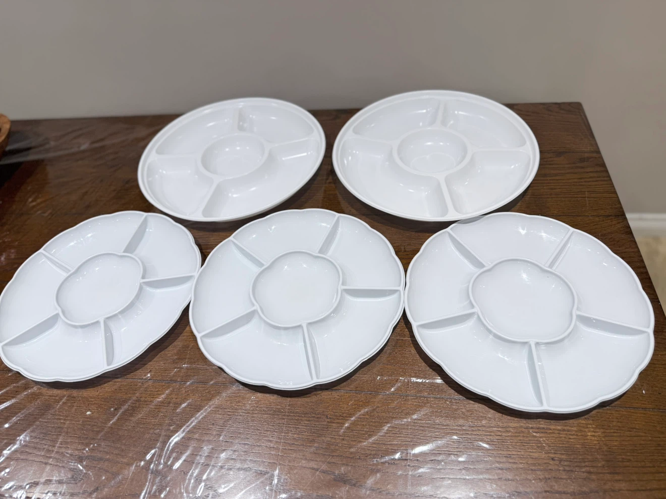 White Plastic Serving Platters