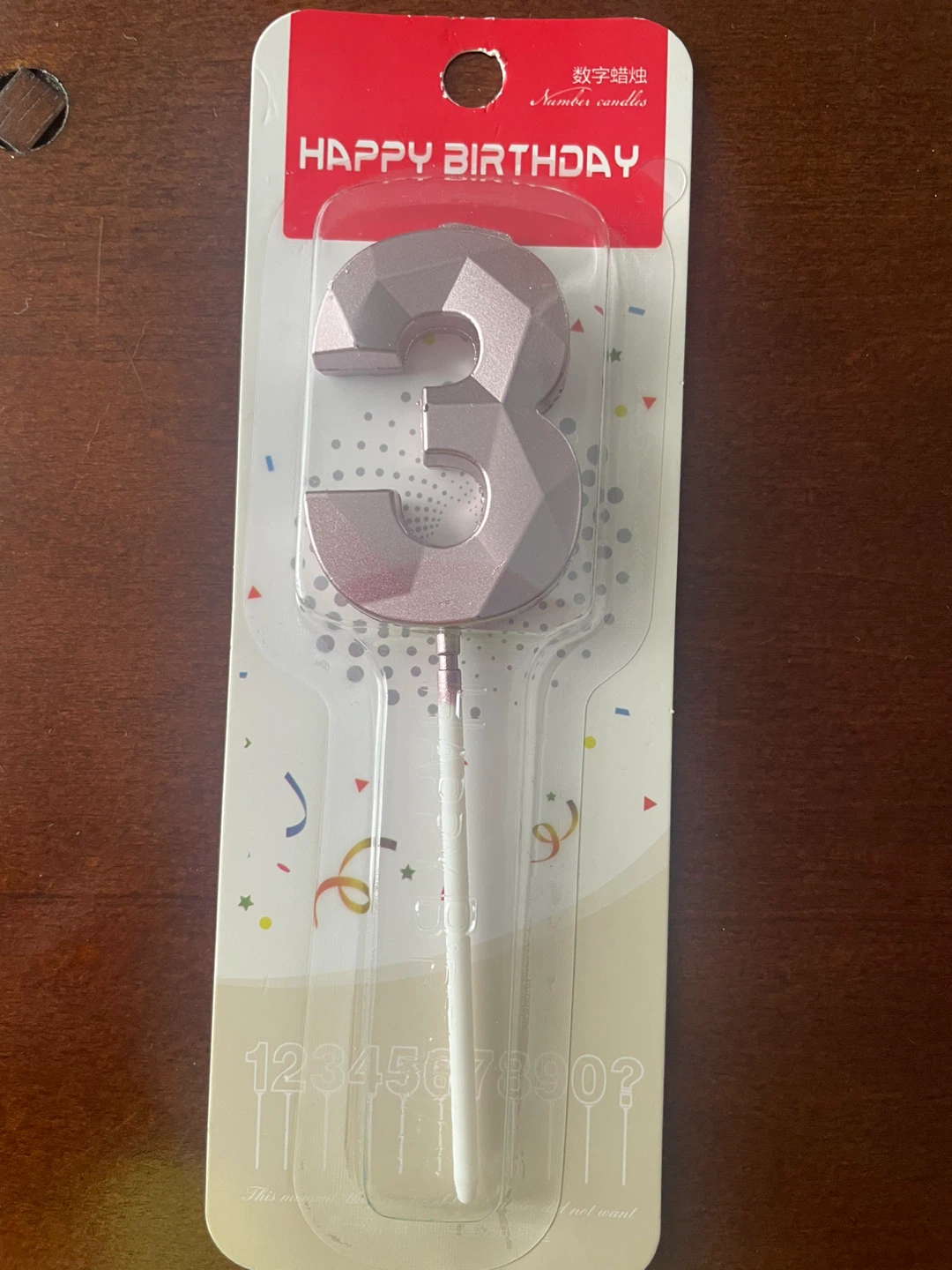 NEW! Pink Number 3 Birthday Candle