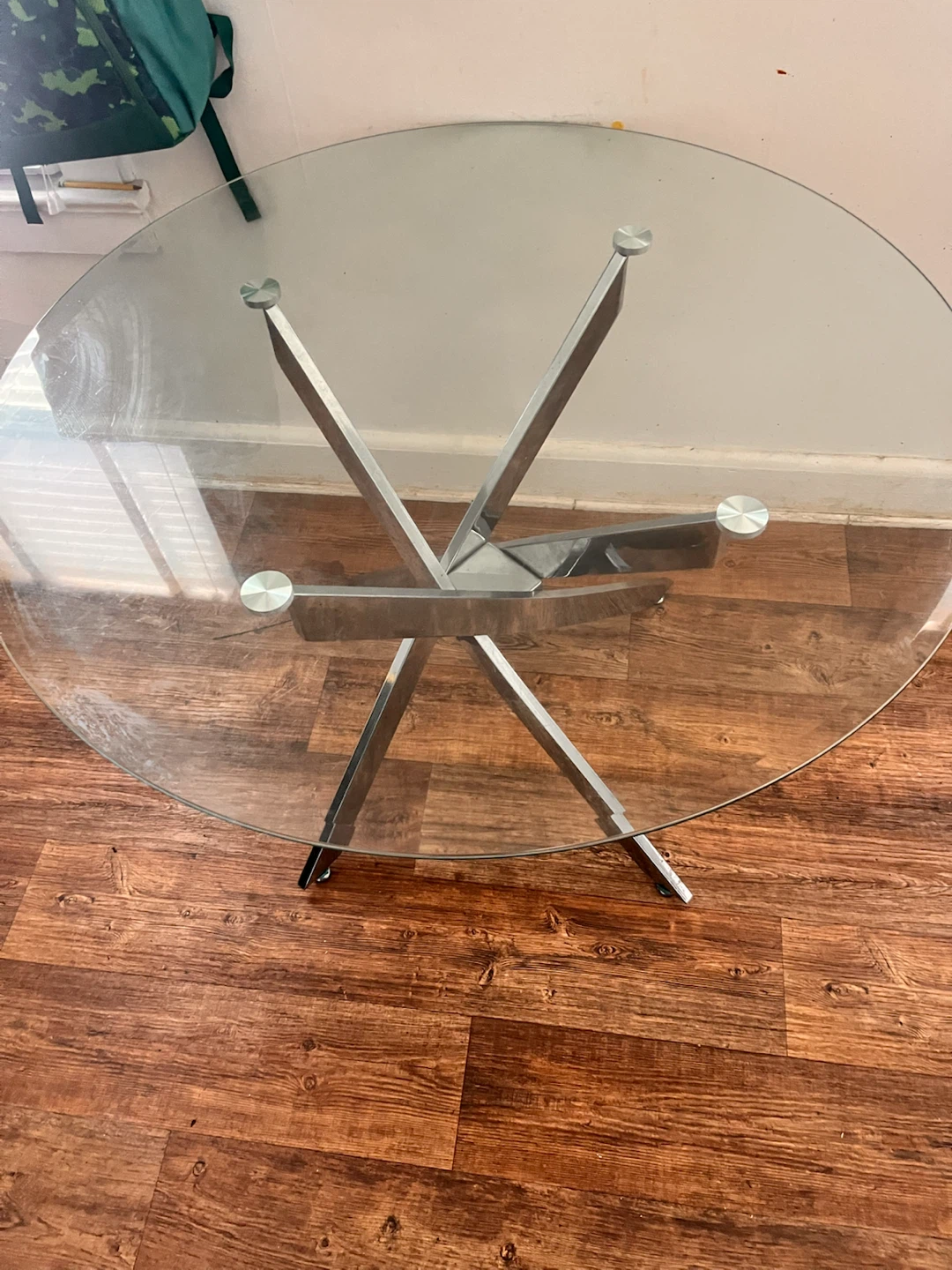 Glass Top Dining Table with Chrome Base