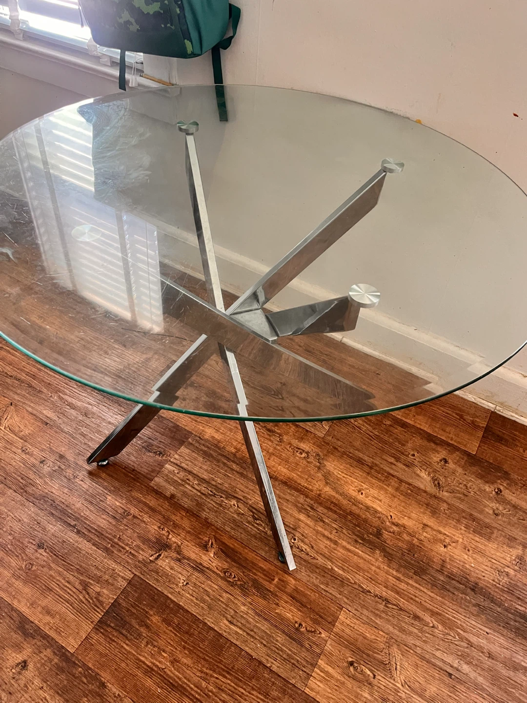 Glass Top Dining Table with Chrome Base - photo 2