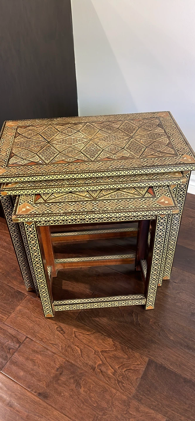 Nesting Tables - Decorative Inlaid Wood Set - photo 2