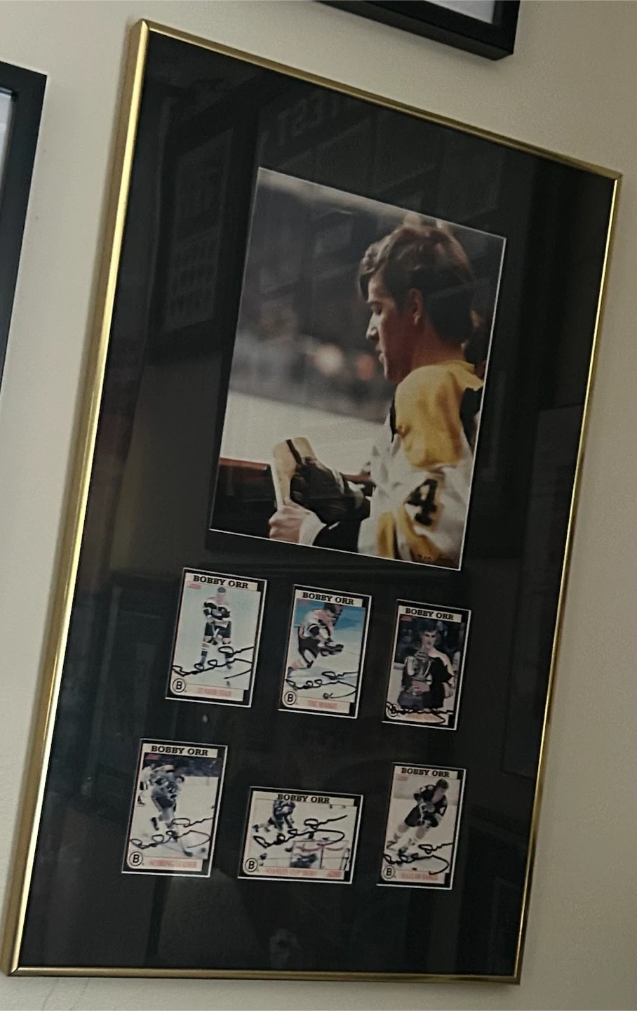 Framed Bobby Orr Hockey Card Collection