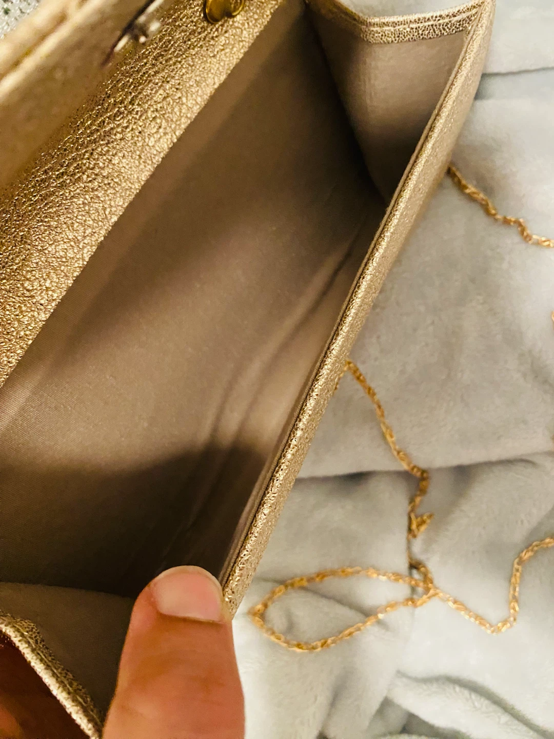 Metallic Gold Clutch Purse with Chain Strap - photo 5