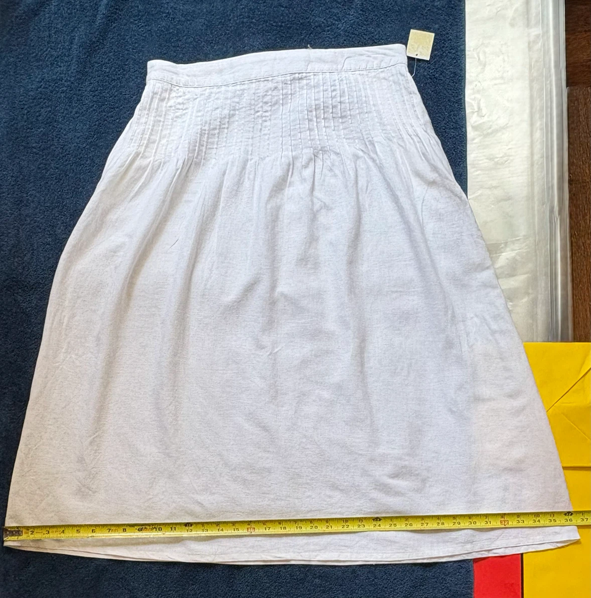 Laura Ashley White Linen Blend Pleated Midi Skirt XL - photo 2