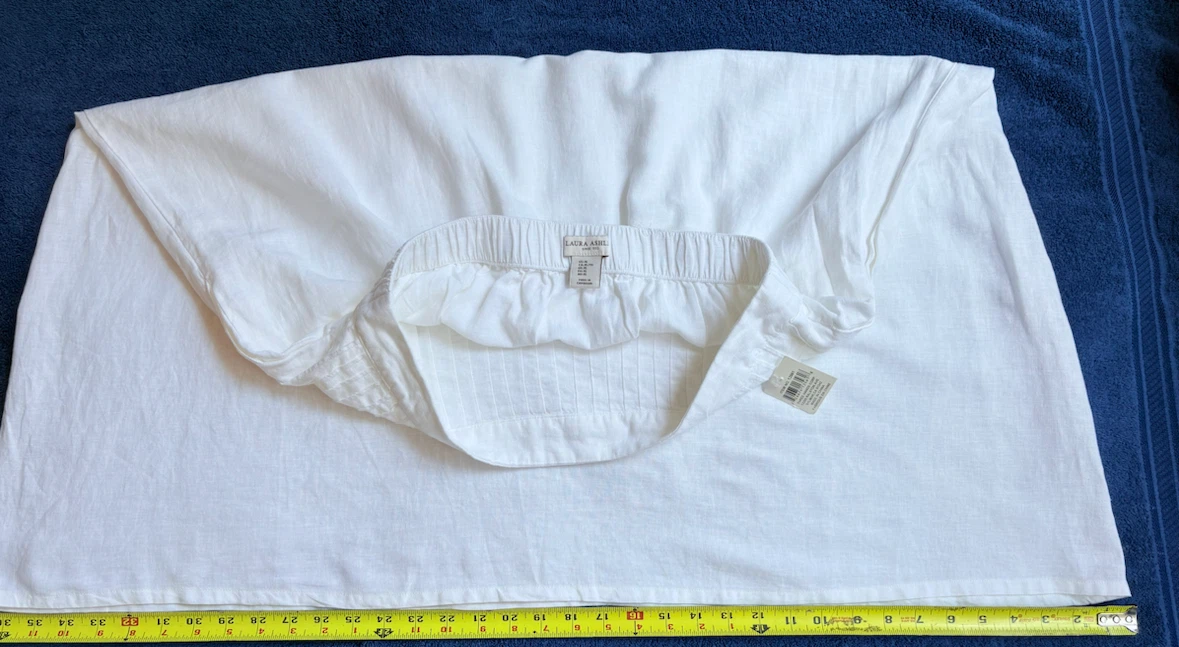 Laura Ashley White Linen Blend Pleated Midi Skirt XL - photo 4