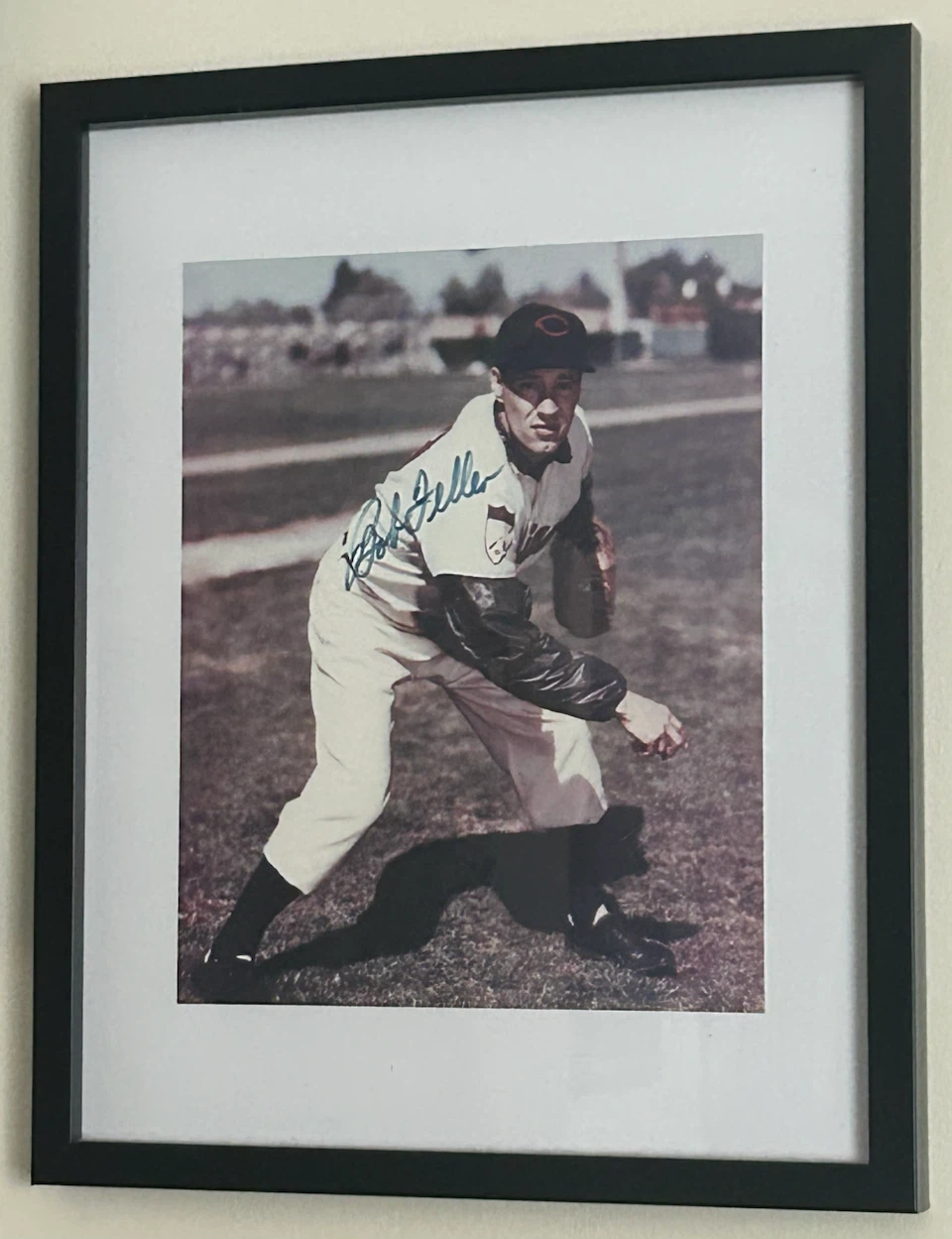 Framed Bob Feller Autographed Photo
