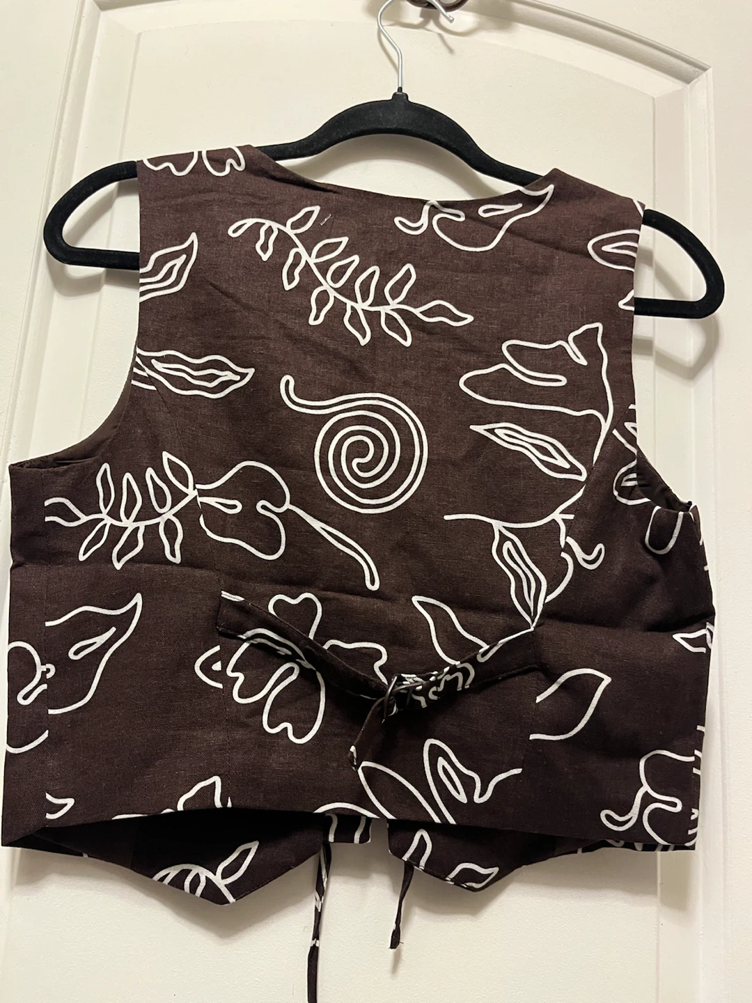 RACHEL ZOE Brown Floral Print Vest Size Medium - photo 3