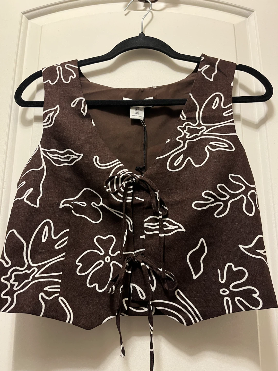 RACHEL ZOE Brown Floral Print Vest Size Medium - photo 5