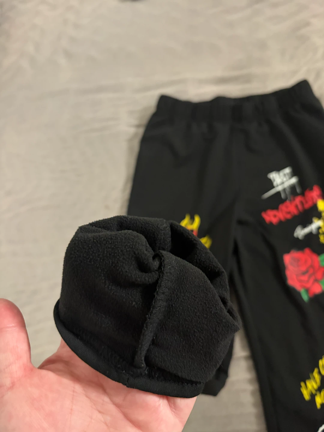 Black Graphic Print Joggers - photo 2