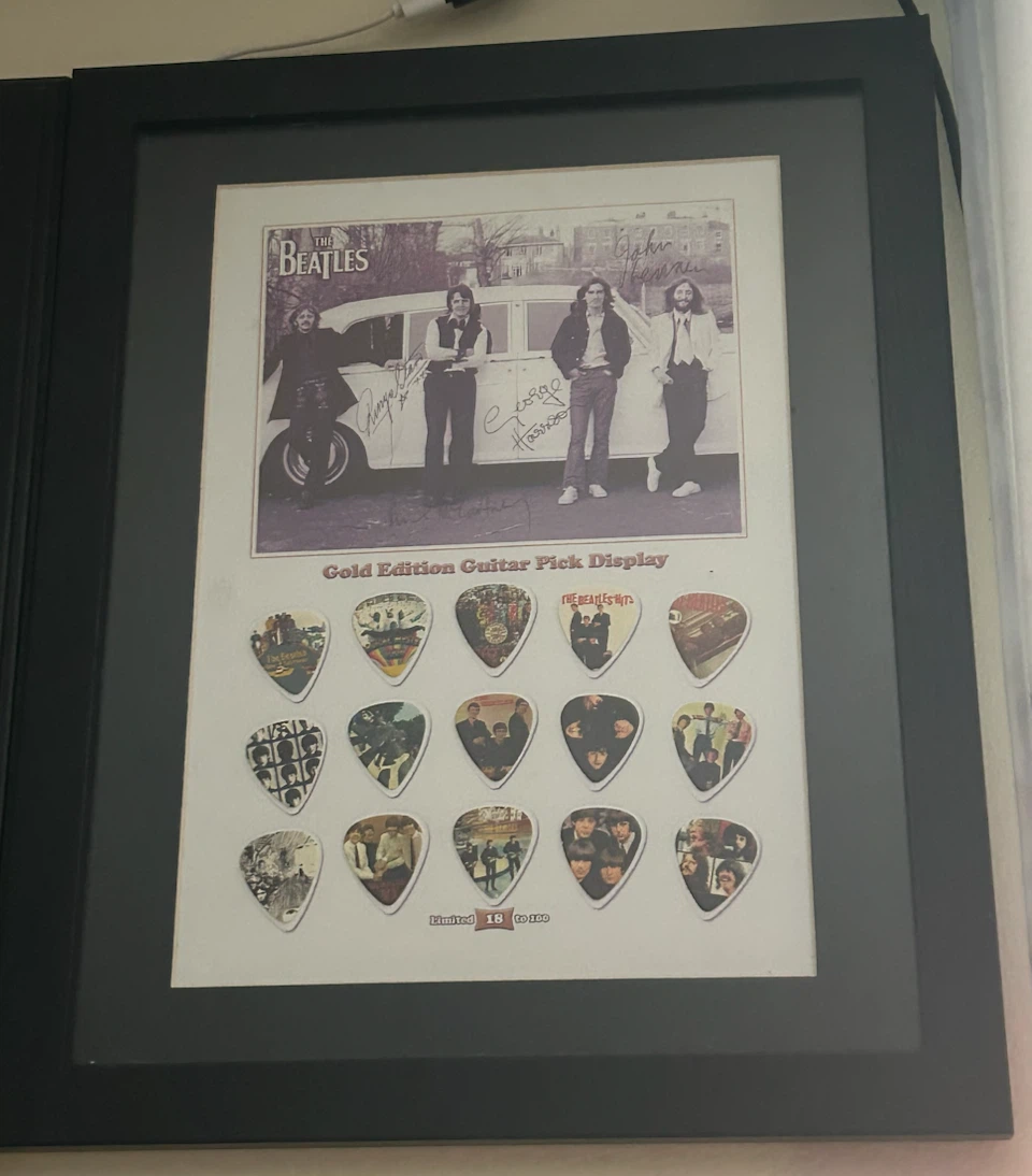 The Beatles Gold Edition Guitar Pick Display