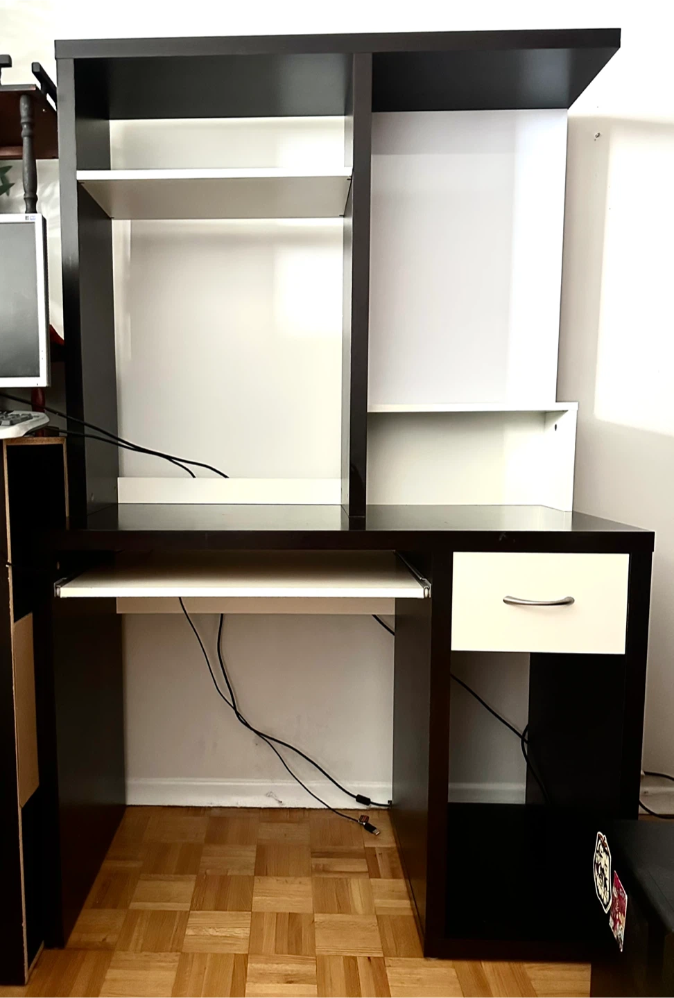 IKEA 2-Tier MIKAEL Desk with Shelving & Drawer