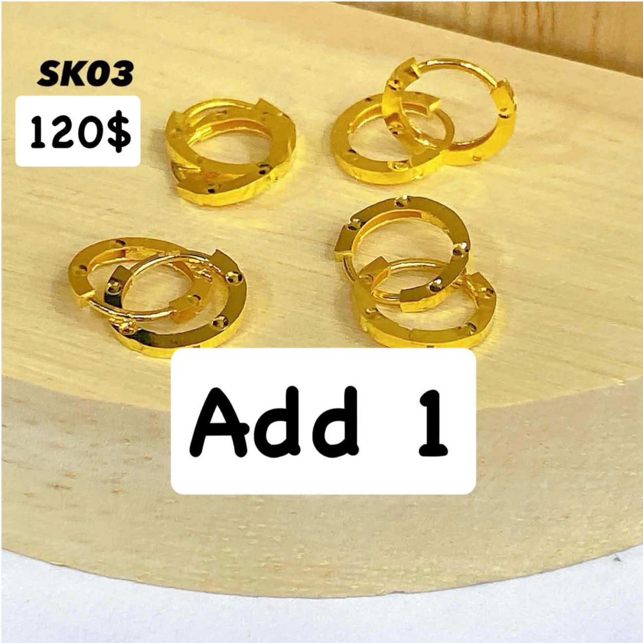 18k Saudi Gold Hoop Earrings