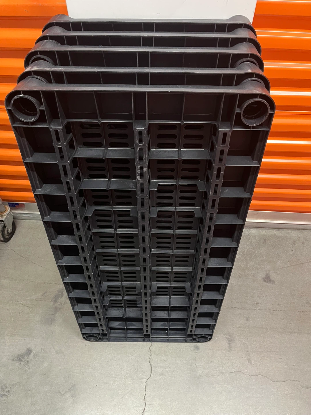 Stackable Black Plastic Storage Bins (Set of 4)