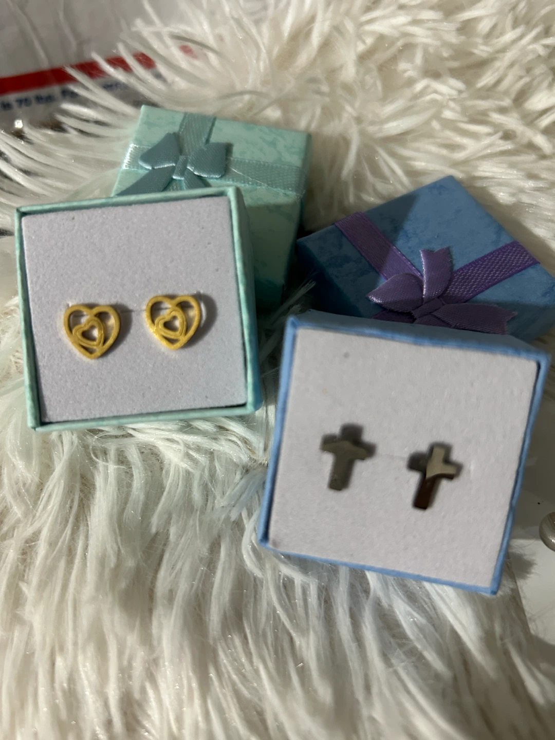 2 Pairs of Earrings - Cross and Heart Designs - photo 4