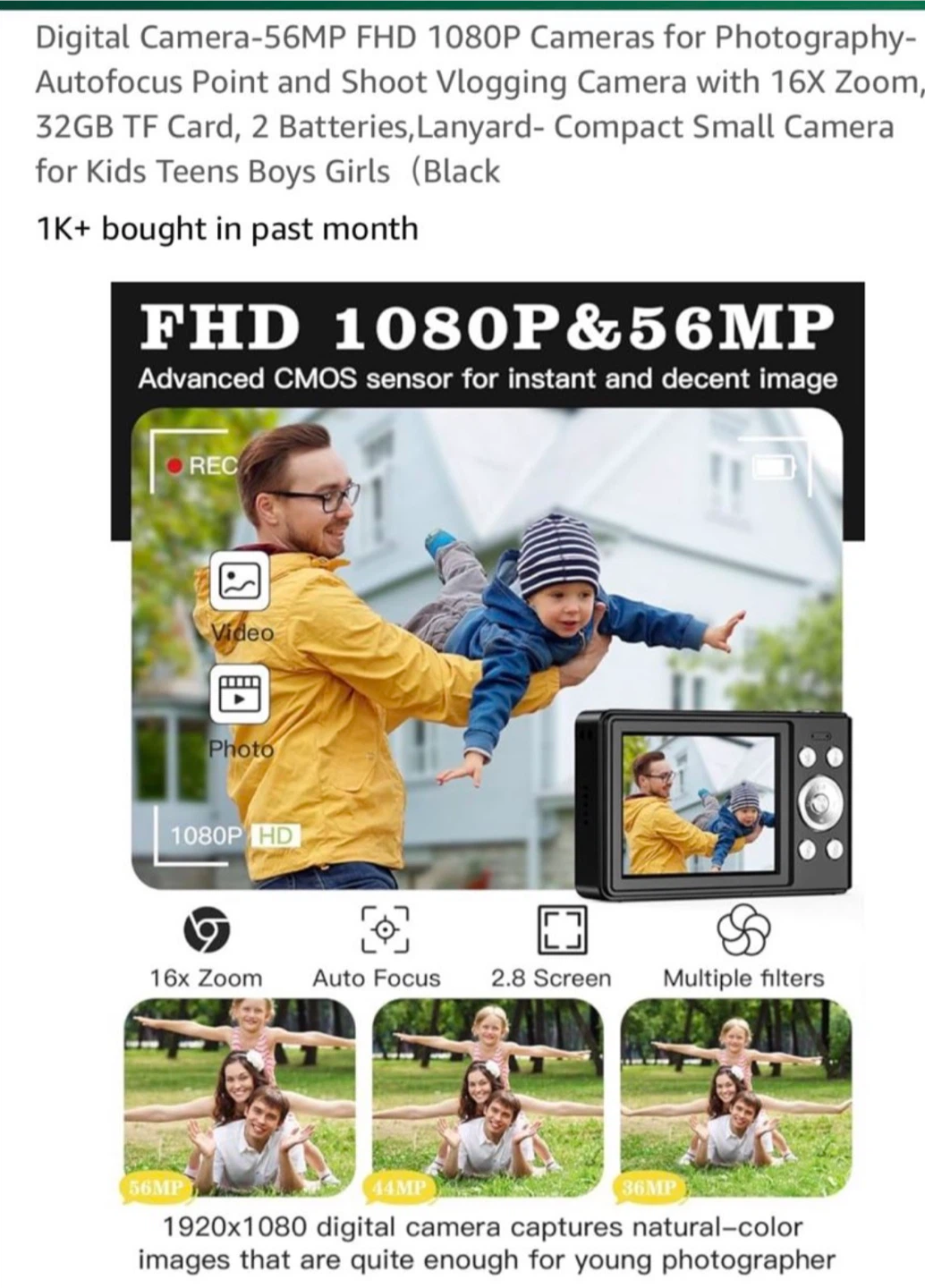 Digital Camera - 56MP FHD 1080P - photo 4