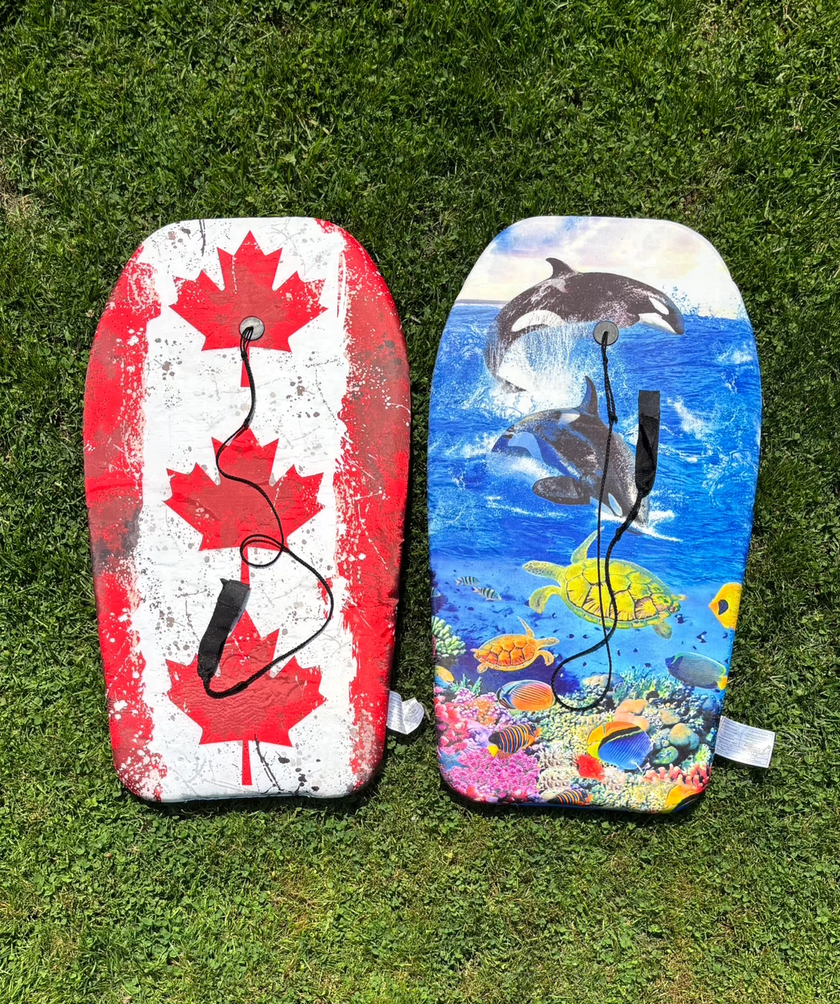 Two Bodyboards - Canadian Flag & Ocean Scene