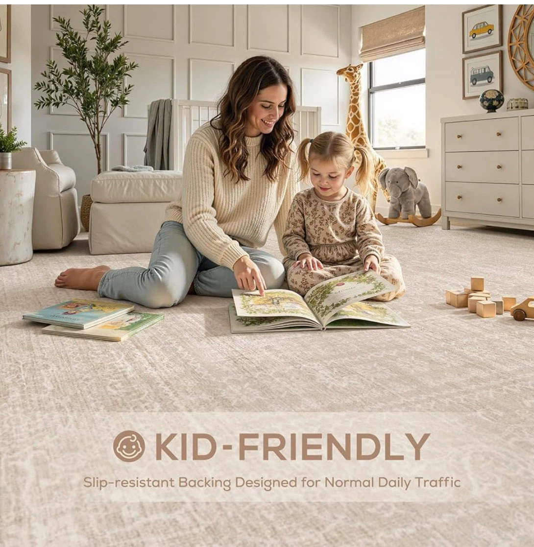 6'x9' Area Rug - Cream Oriental Pattern - photo 2
