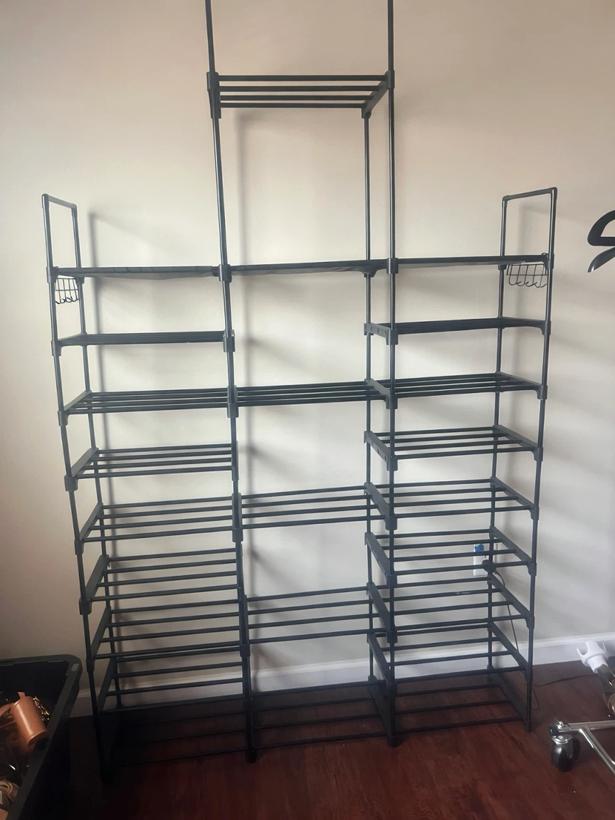 Large Black Shoe Rack Organizer