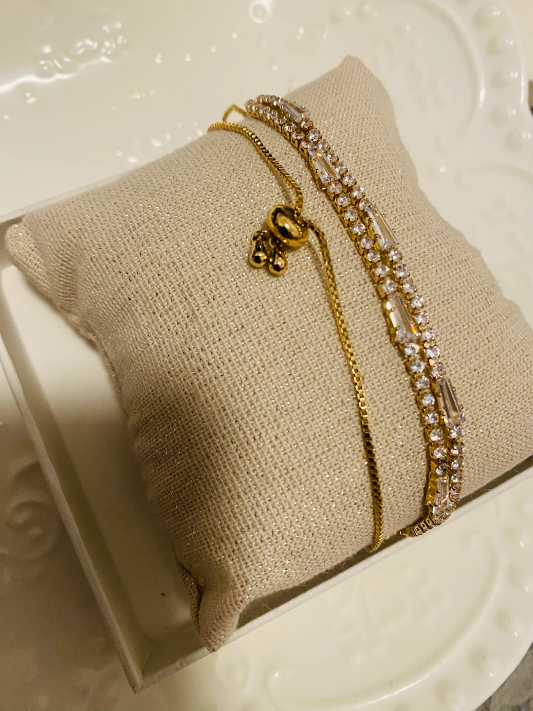 New (unused) Gold Plated Double Row Bolo Tennis Bracelet - photo 3