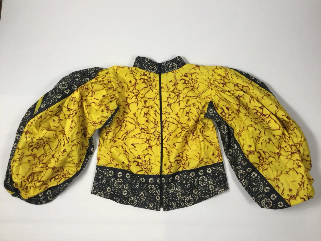 Yellow & Black Print Top and Skirt Set Size L - photo 4