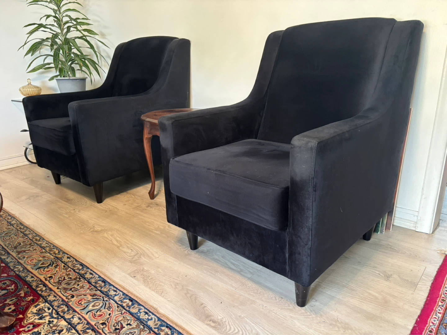 Black Velvet Armchair