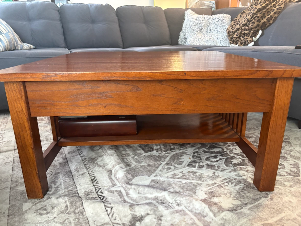 Vintage 90s Solid Oak Mission Coffee Table - Forest Hill - photo 3