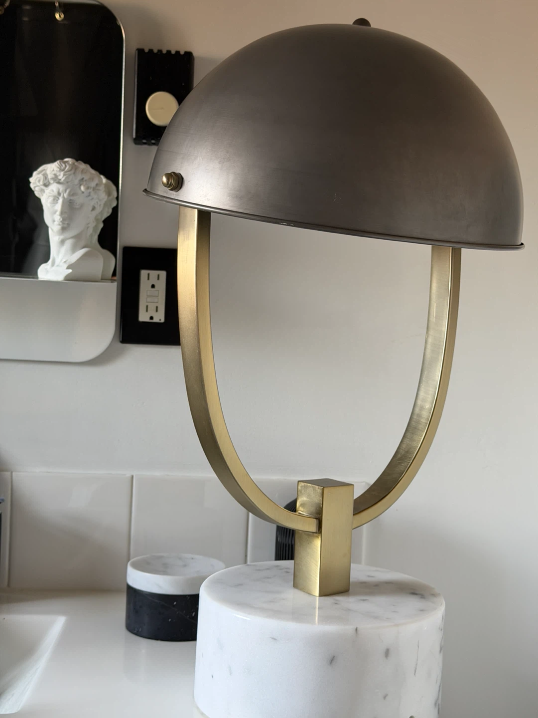 Art Deco Style Table Lamp with Marble Base - photo 3