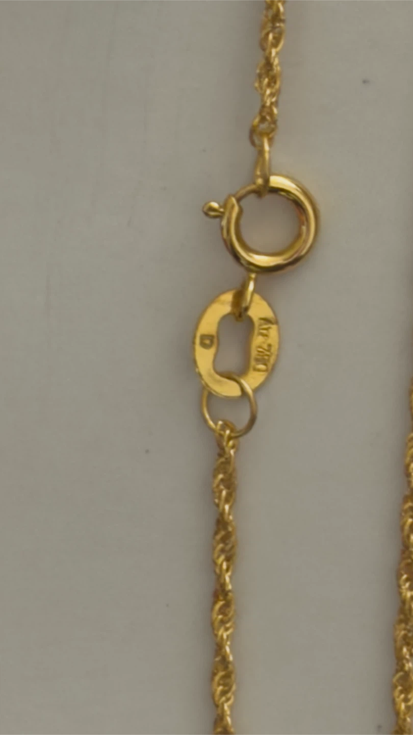 Saudi 18k Gold Rope Chain Necklace - photo 2