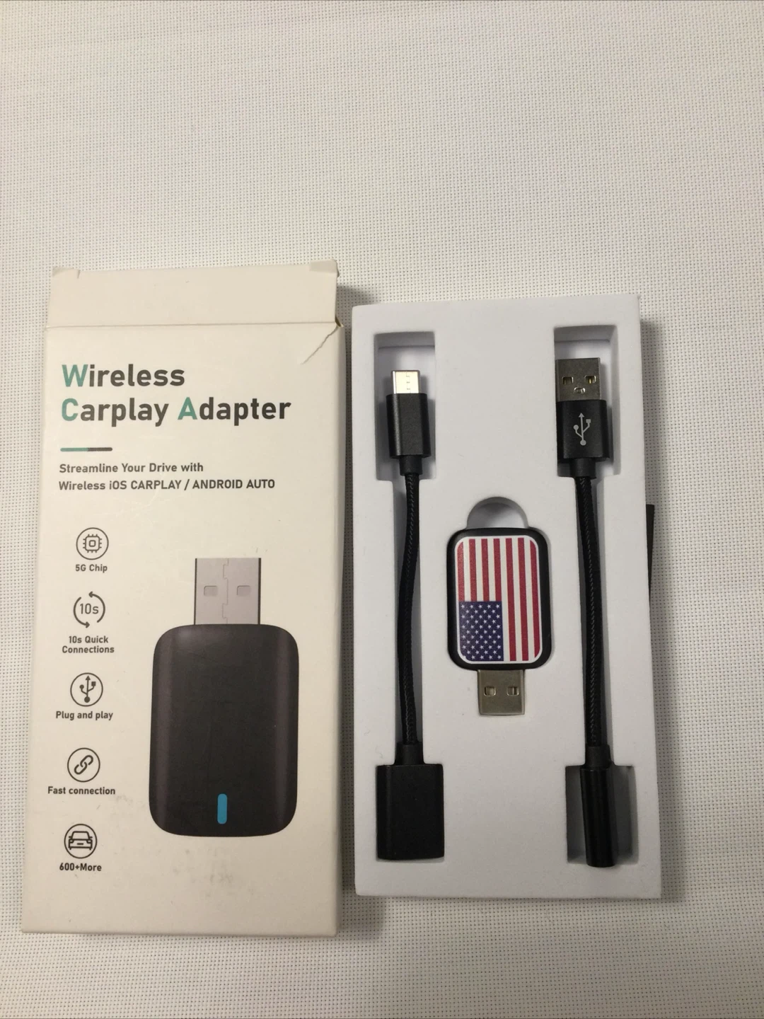 Wireless CarPlay Adapter for iOS and Android Auto