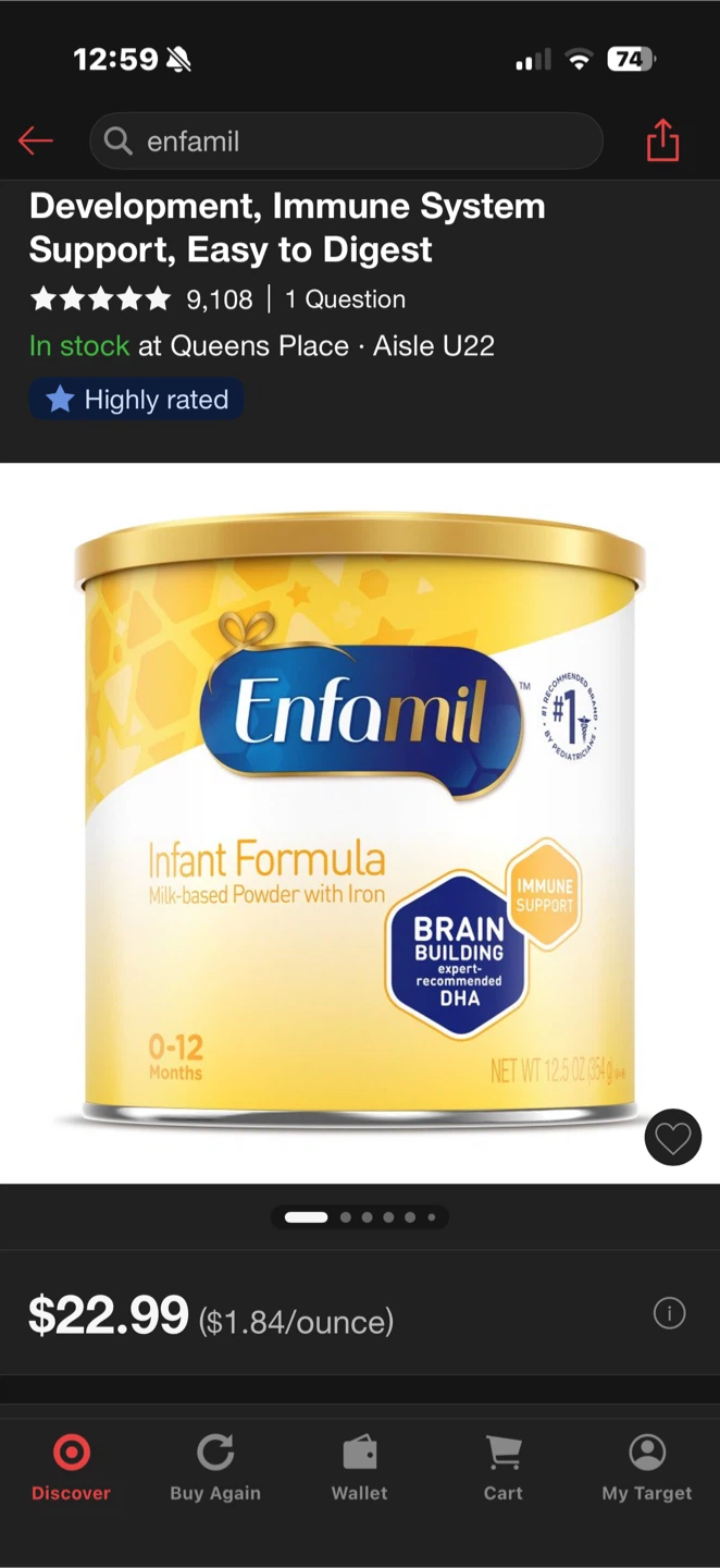 Enfamil Infant Formula Milk-based Powder with Iron 0-12 Months