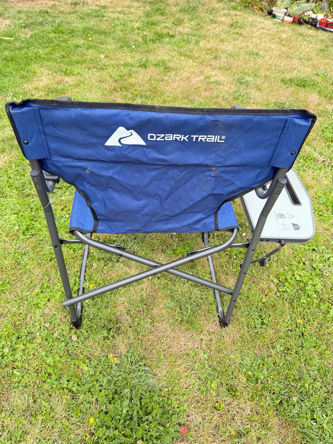 Ozark Trail Blue Folding Camp Chair with Side Table - photo 3