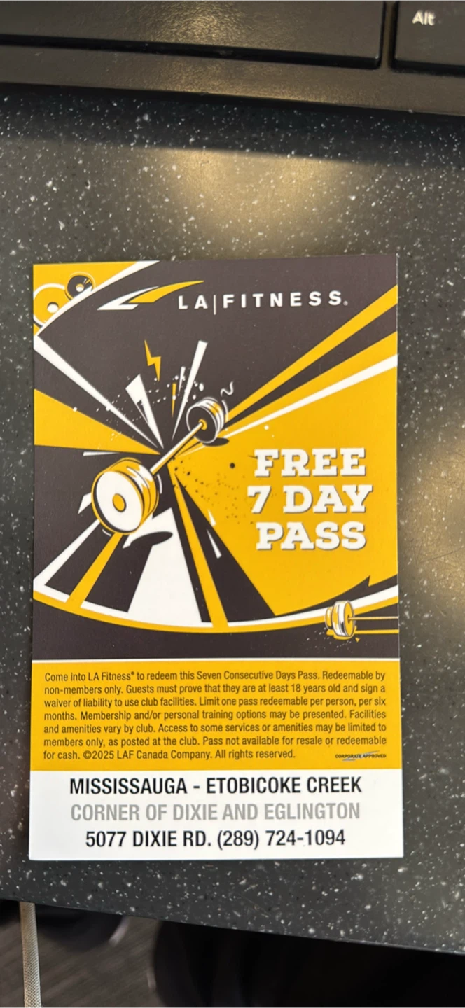 LA Fitness Free 7 Day Pass