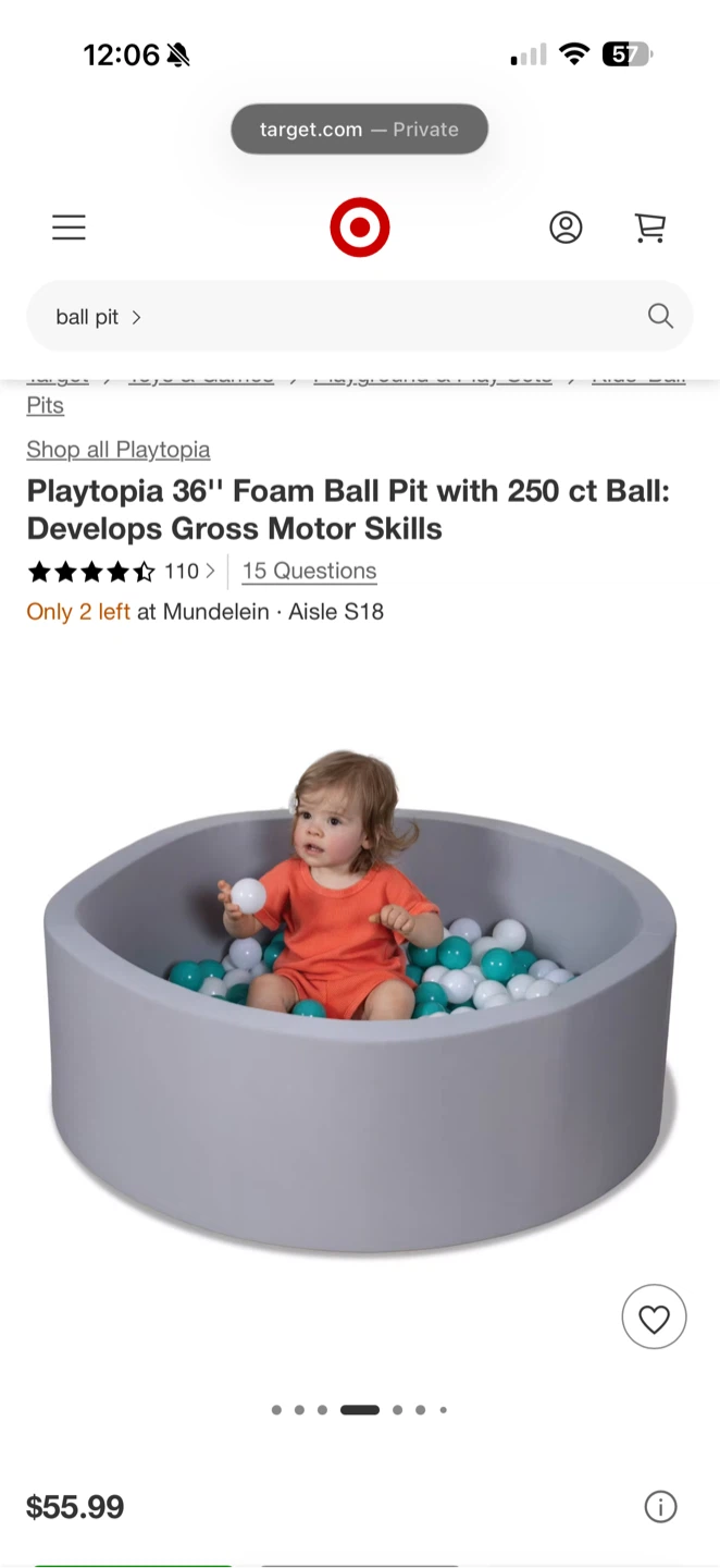 Playtopia Soft Foam Ball Pit with 250 Balls