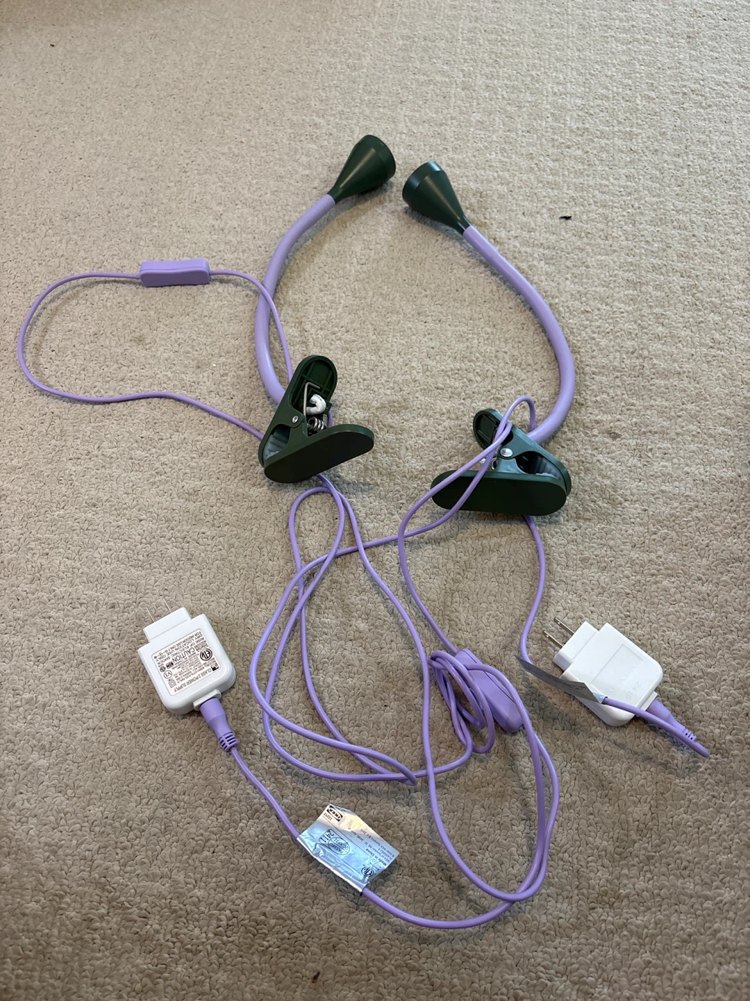 Purple Clip-On Gooseneck Task Lamp