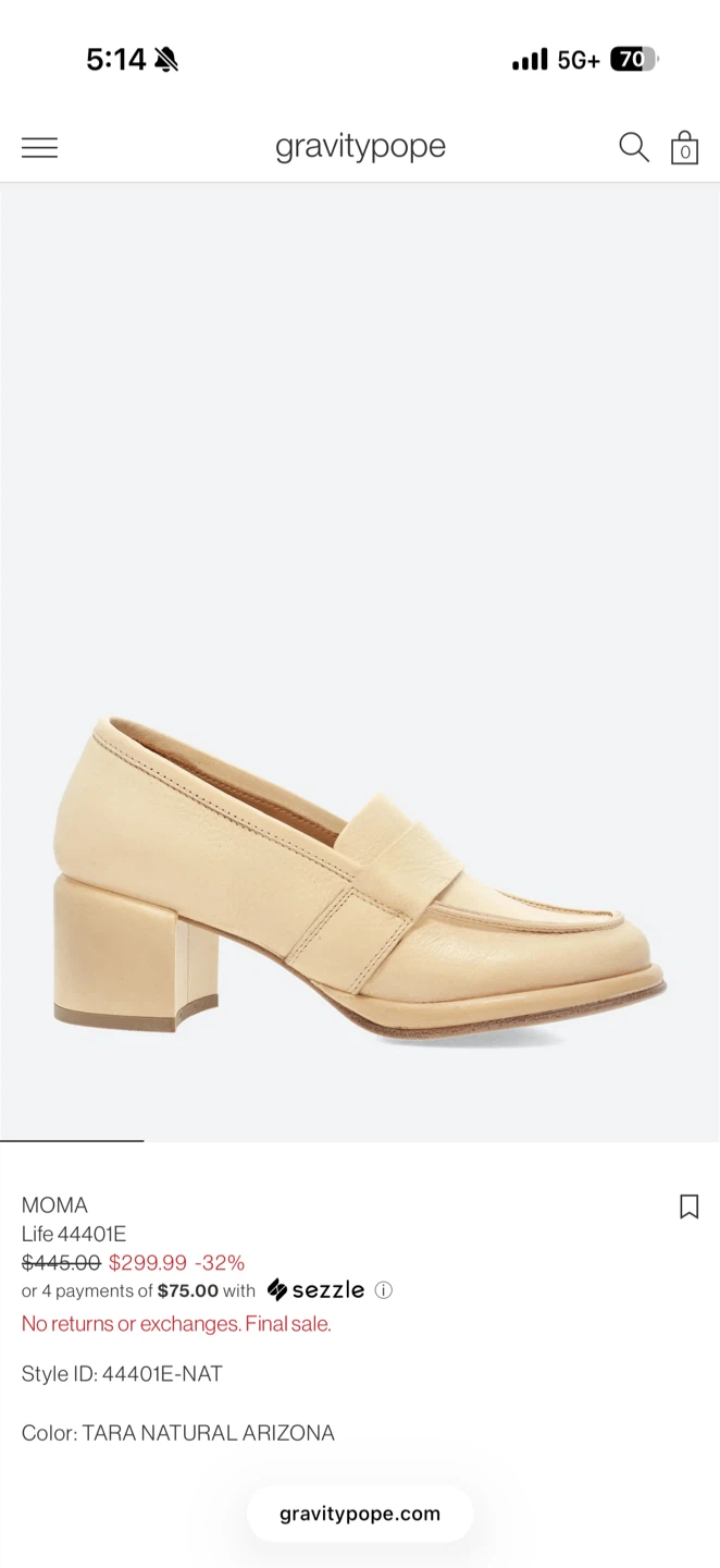 MOMA Life Loafer Heels - Natural Tan Leather