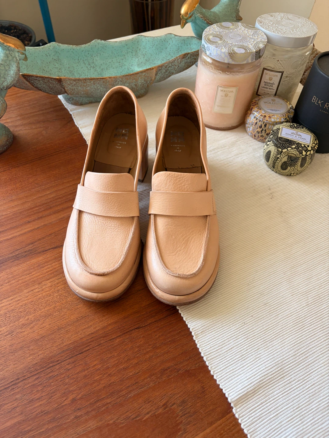 MOMA Life Loafer Heels - Natural Tan Leather - photo 2