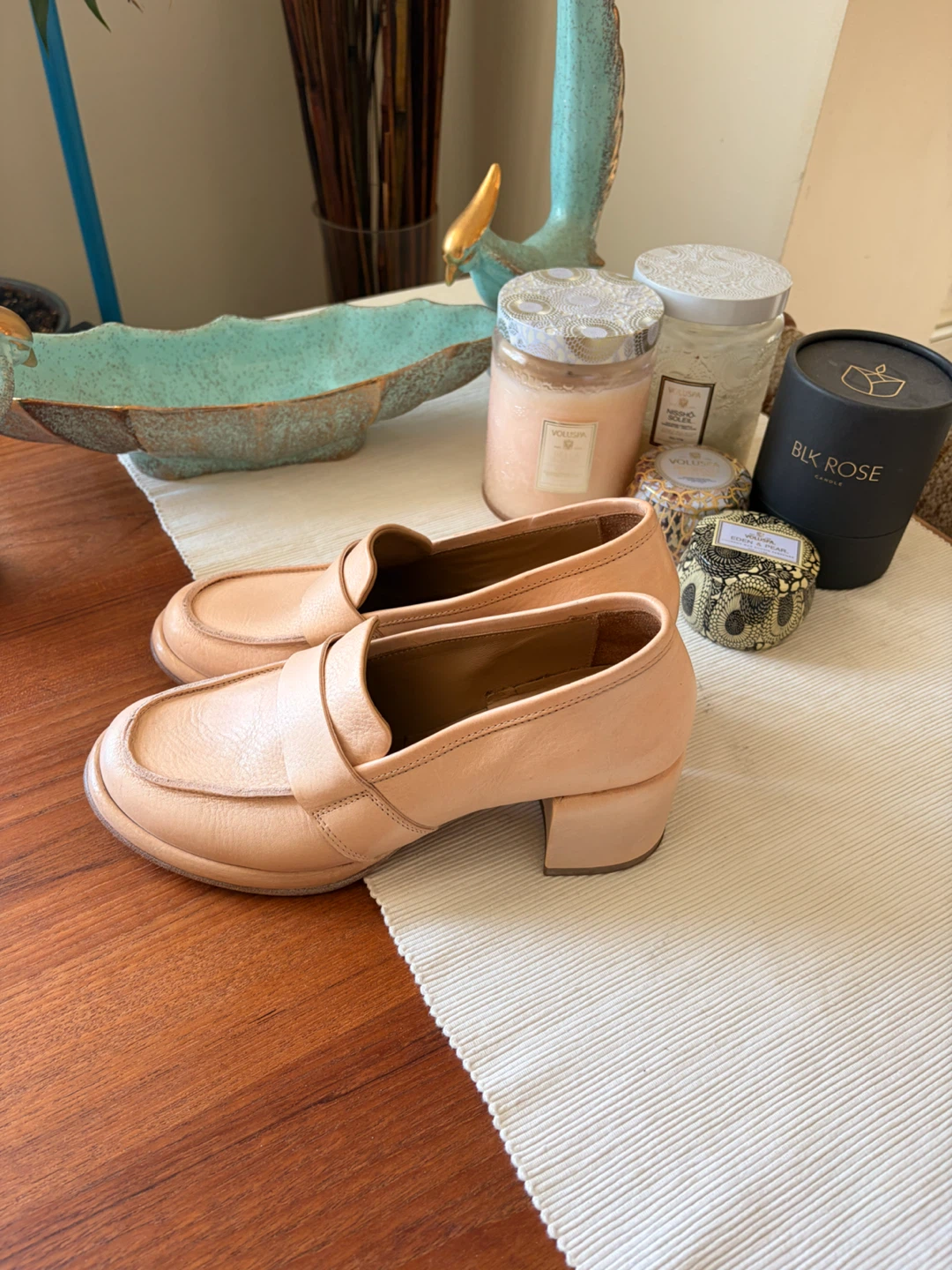 MOMA Life Loafer Heels - Natural Tan Leather - photo 3