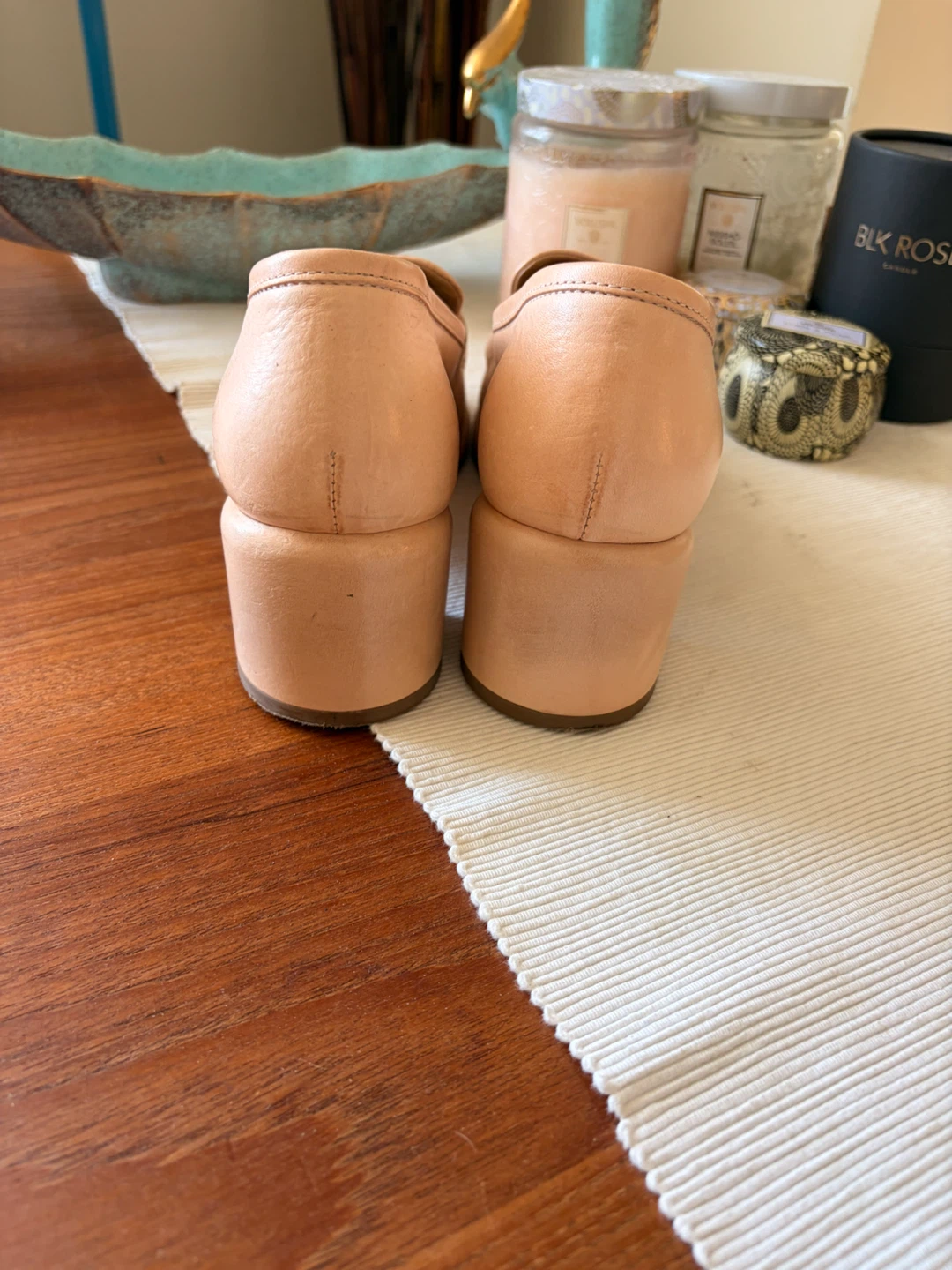 MOMA Life Loafer Heels - Natural Tan Leather - photo 4