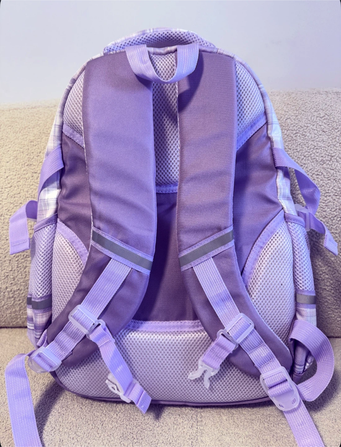 Girls Backpack - WYCY - Purple Plaid - Like New - photo 4