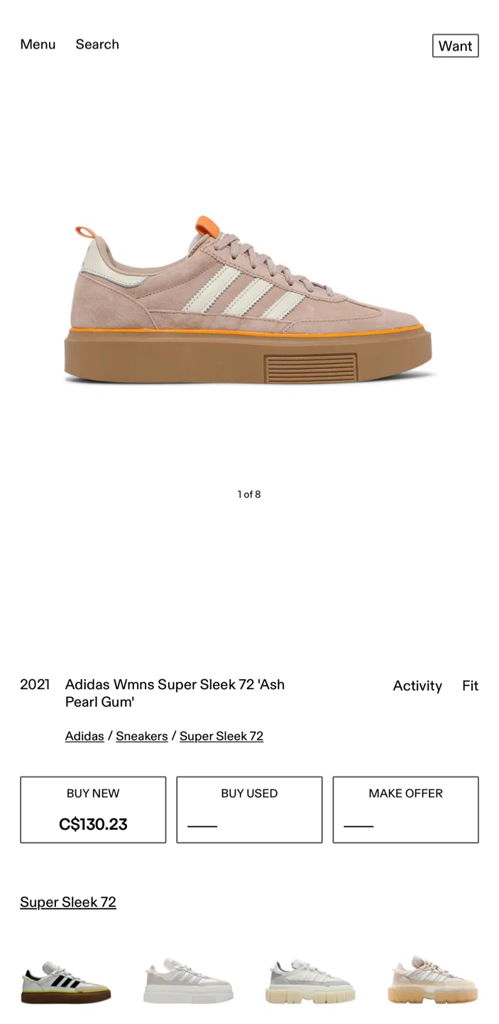 Adidas Wmns Super Sleek 72 'Ash Pearl Gum' Sneakers