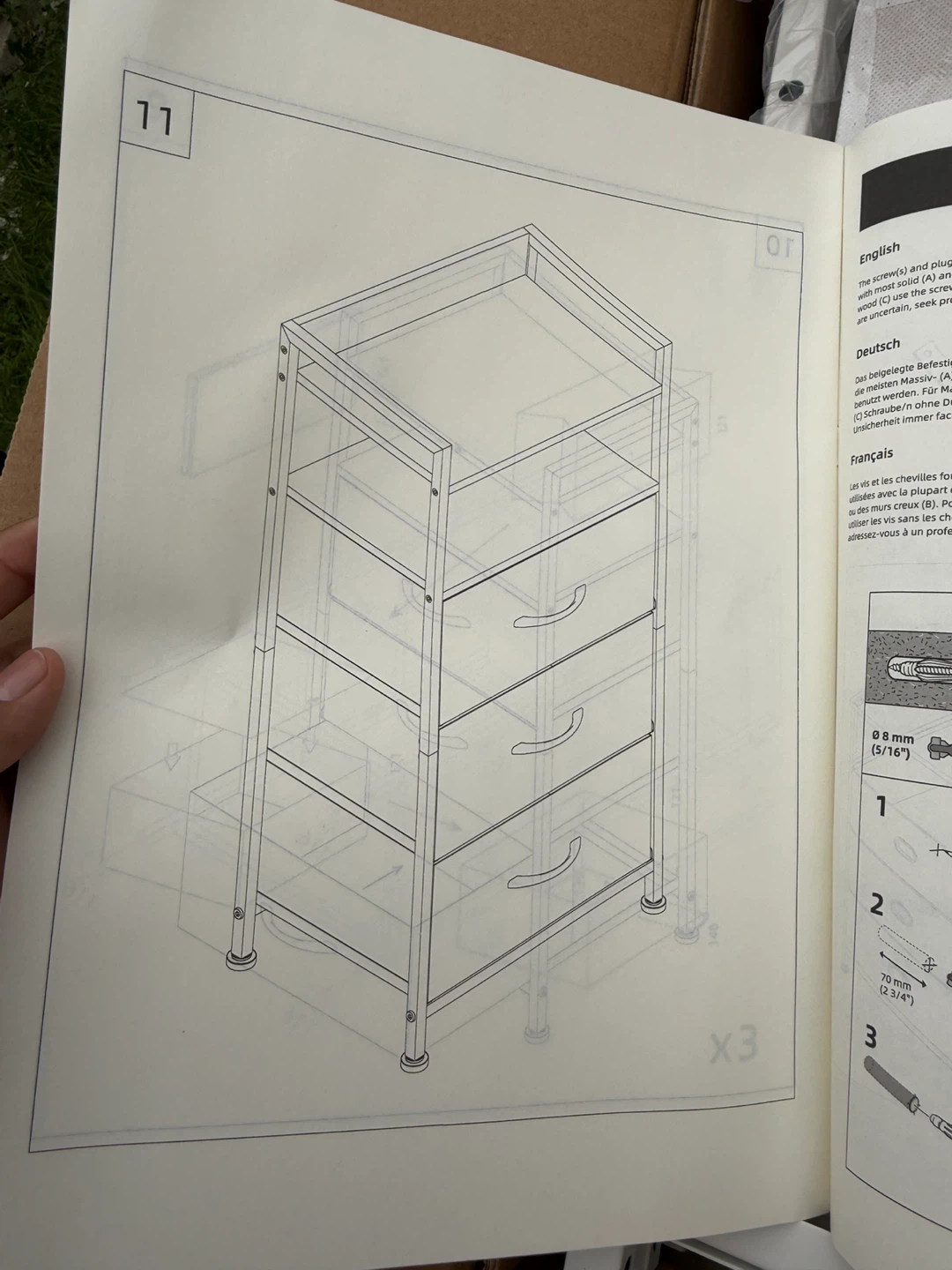 White 3-Drawer Storage Unit - photo 3