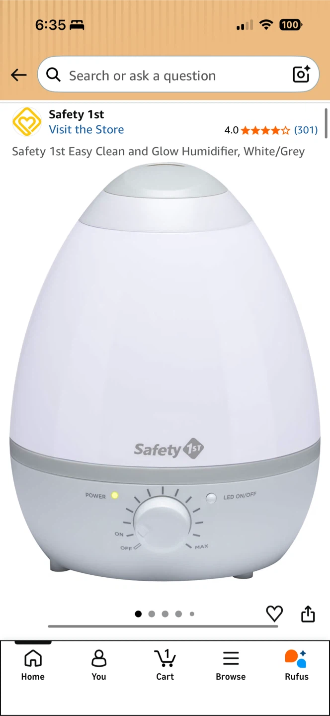 Safety 1st Easy Clean and Glow Humidifier - White/Grey