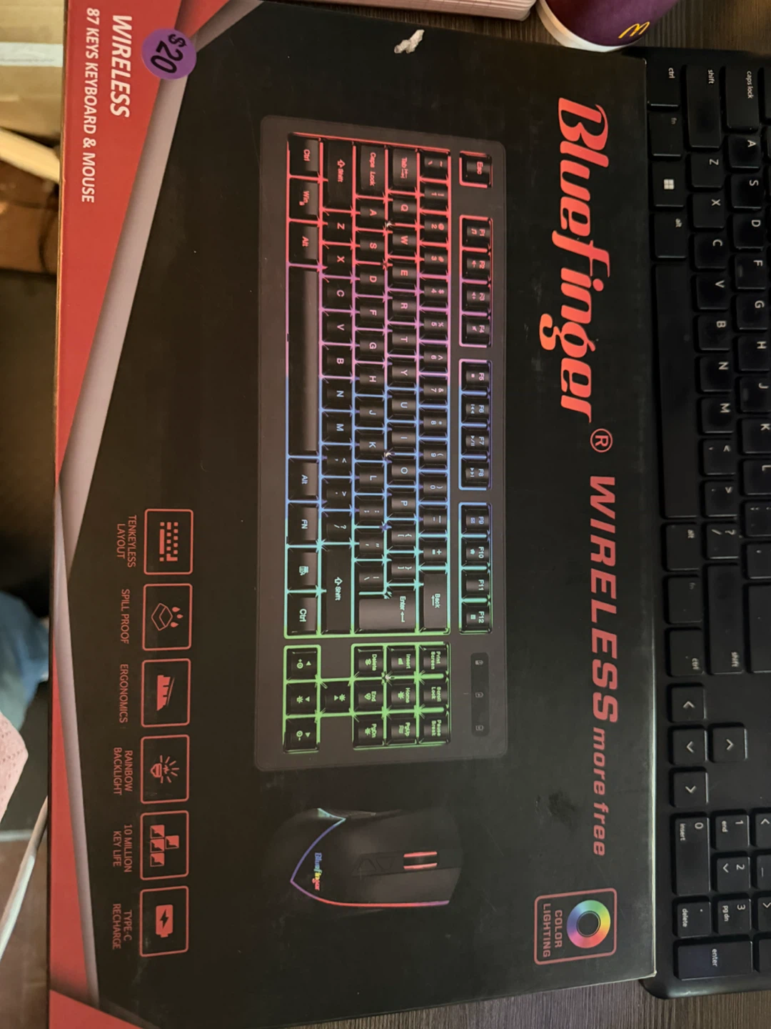 Bluefinger Wireless 87 Keys Keyboard & Mouse Combo