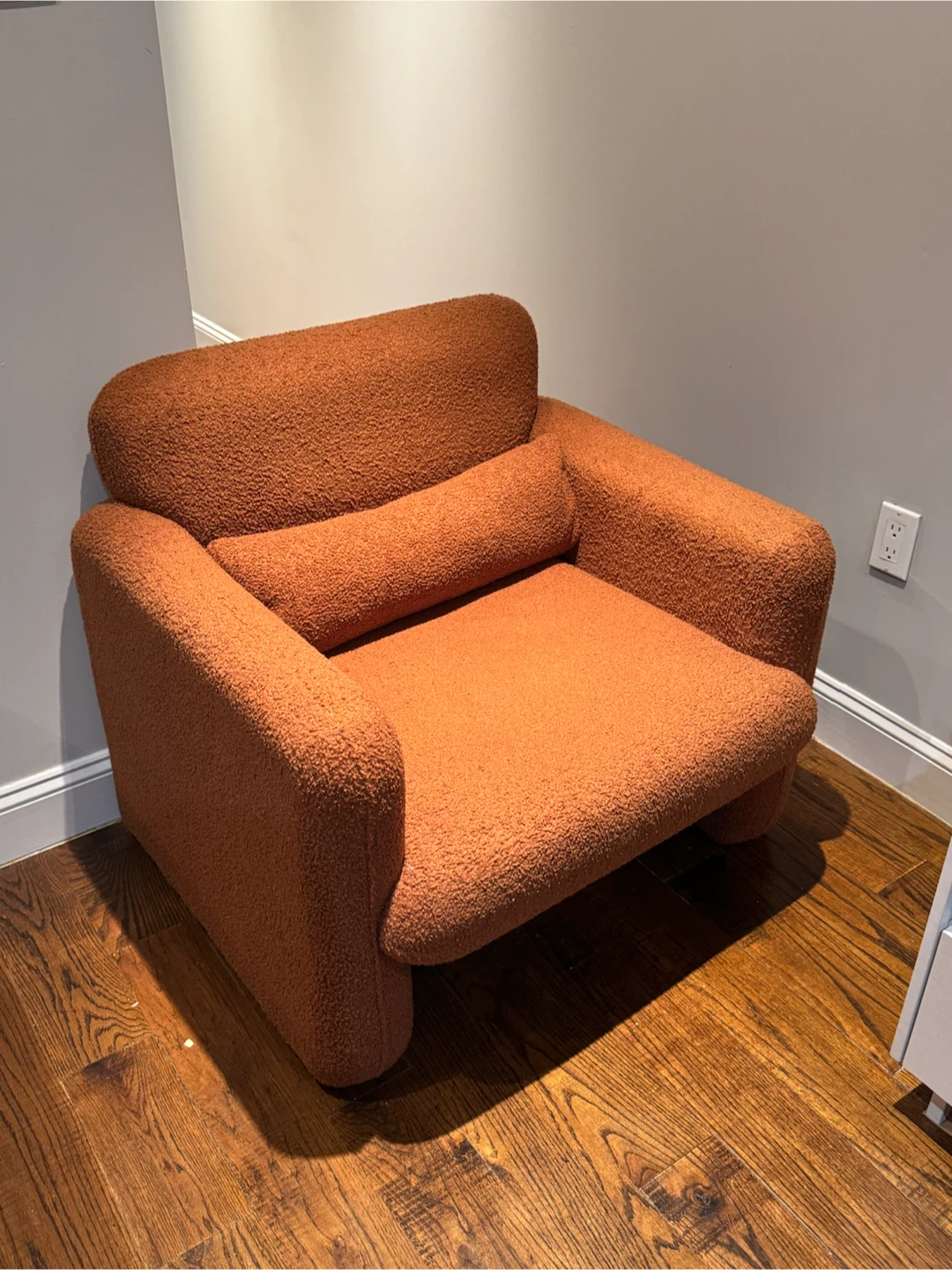 Orange Boucle Armchair
