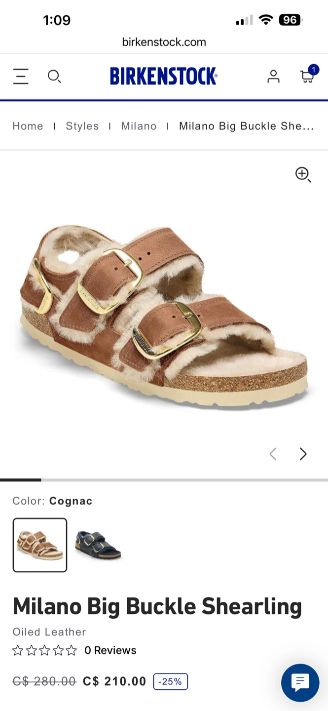 (NEW) Birkenstock Milano Big Buckle Shearling W40
